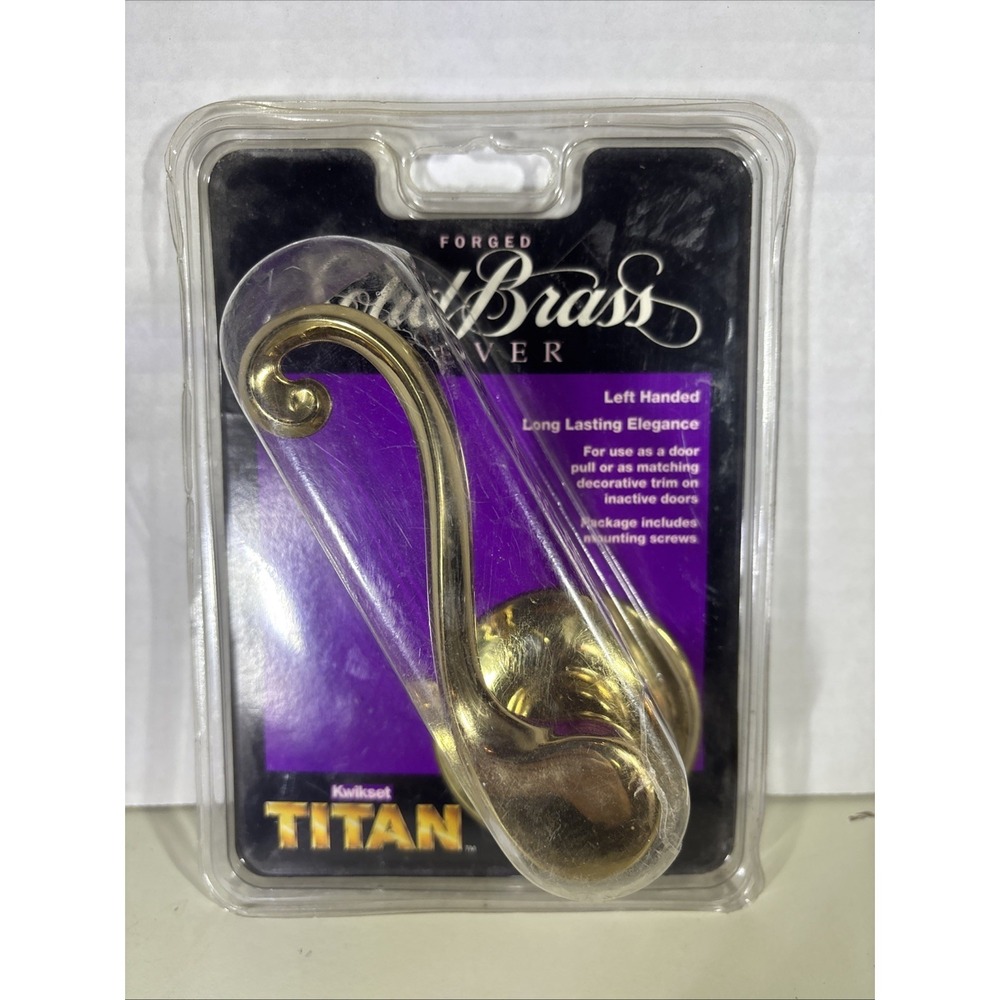 Kwikset Titan Solid Brass Dummy Lever Left Handed Polished Brass 0108068000LHL